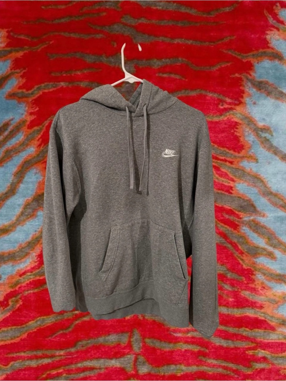 Nike Gray Pullover Hoodie with Small Chest Logo